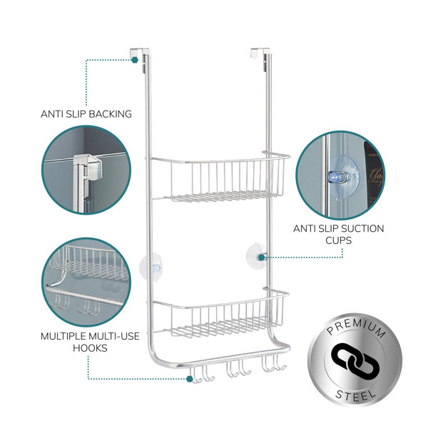Belfry Bathroom Over Door Shower Caddy In Nano Coating Wayfair.co.uk